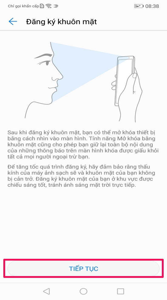 Bạn chọn “Tiếp tục”